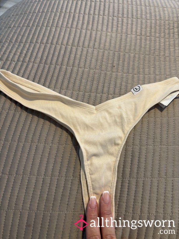 Beige Thong To Fit My Curvy A**. These Have Been Worn For My 15hour Shift As A Nurse.