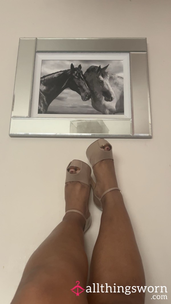 Beige Well Worn Heels Size 8