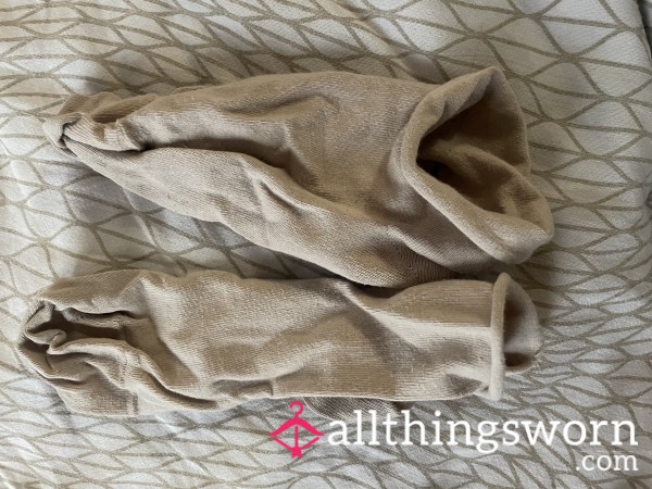 Beige Worn Socks