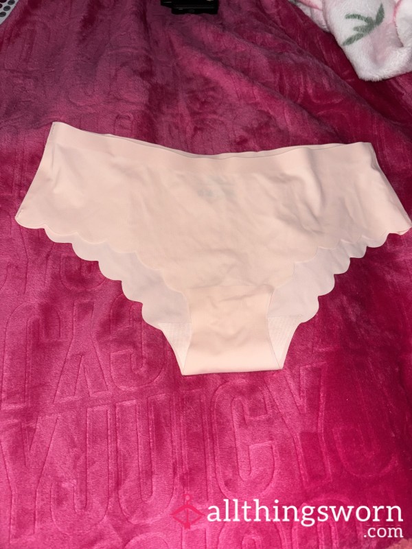 Beige/pink Scalloped Bikini Panties
