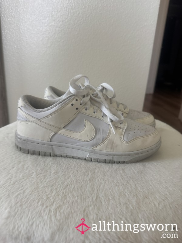 Beige/White Nike Dunks
