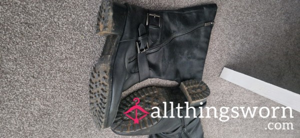 Below The Knee Leather Boots