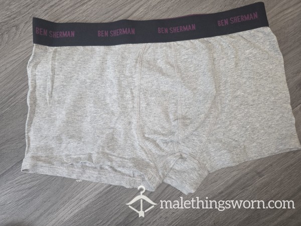 Ben Sherman Grey Large Purple Boxers(Standard 1 Day)