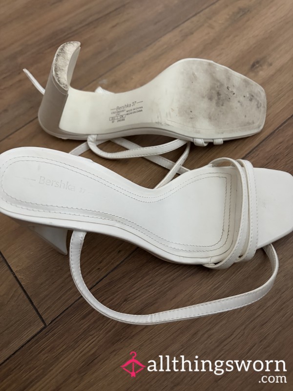 Bershka White Strap Sandals