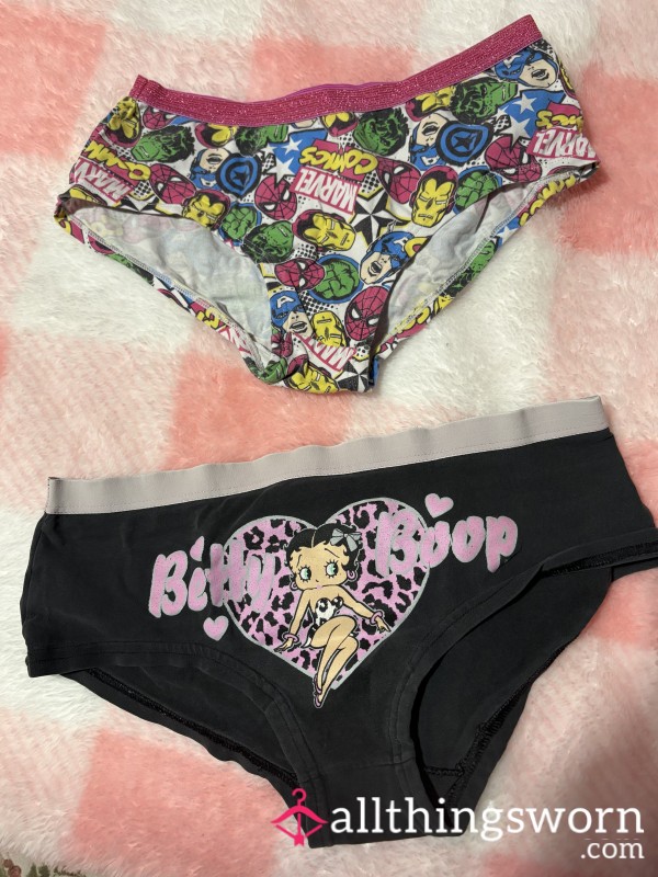 Betty Boop And Marvel Pants Pick A Pair Worn On My Size 6 Little Bu*t An Creamy Pu**y Vacuum Sealed
