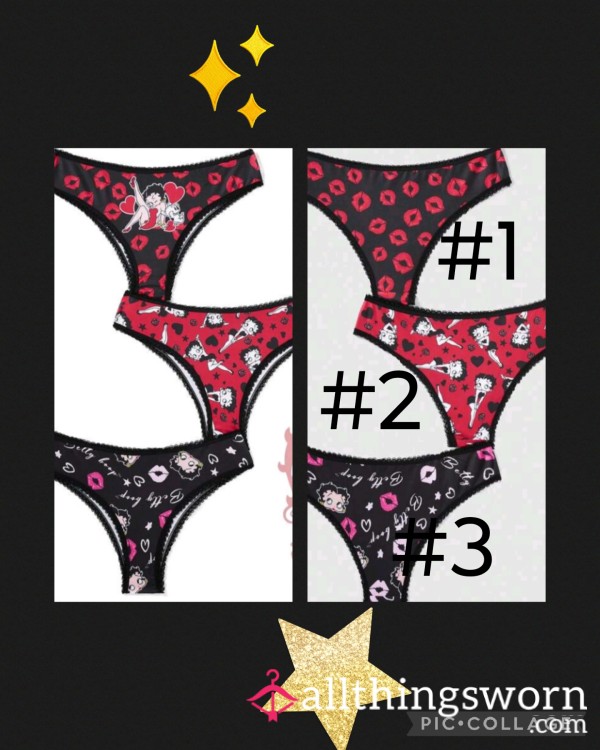 Betty Boop Lace Trim Thongs