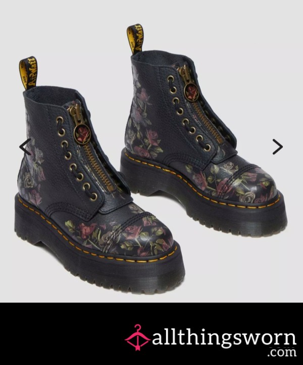 BIG HEAVY DOC MARTENS (decayed Roses) 🥀 Includes Shipping And A Complimentary 5 Min Custom Video In Them (no Nudity)