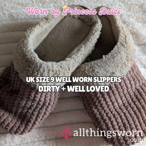 Big Feet Means Big Slippers! Very Well Worn.