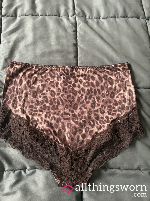 Big Pants Leopard Print Lace Size 12 Mum Bod