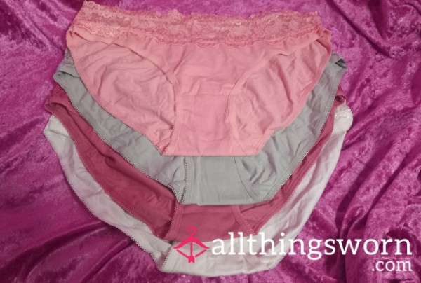 Bikini Brief Cotton Panties With Lace Top