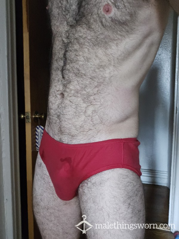 Bikini Briefs, Red, Worn Over 24 Hours