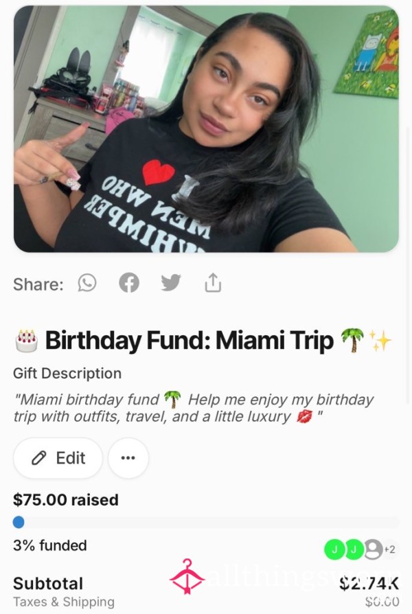 Birthday Fund: Miami 🌴✨ Crowdfunding