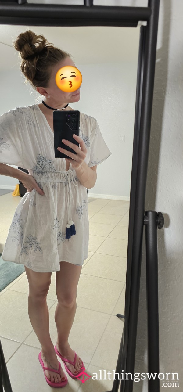 STAINED Beach Cover Dress ~ ONE OF A KIND ~ Noseleak Accident ~ VAMPIRE/ 🦈 / MOON TIME TREATS ~ WEAR/EVENT PICS & GARBAGE INCLUDED
