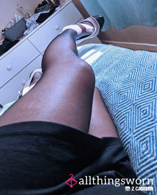 Black 15 Denier Tights Well Worn And Smelling Of My Scent.