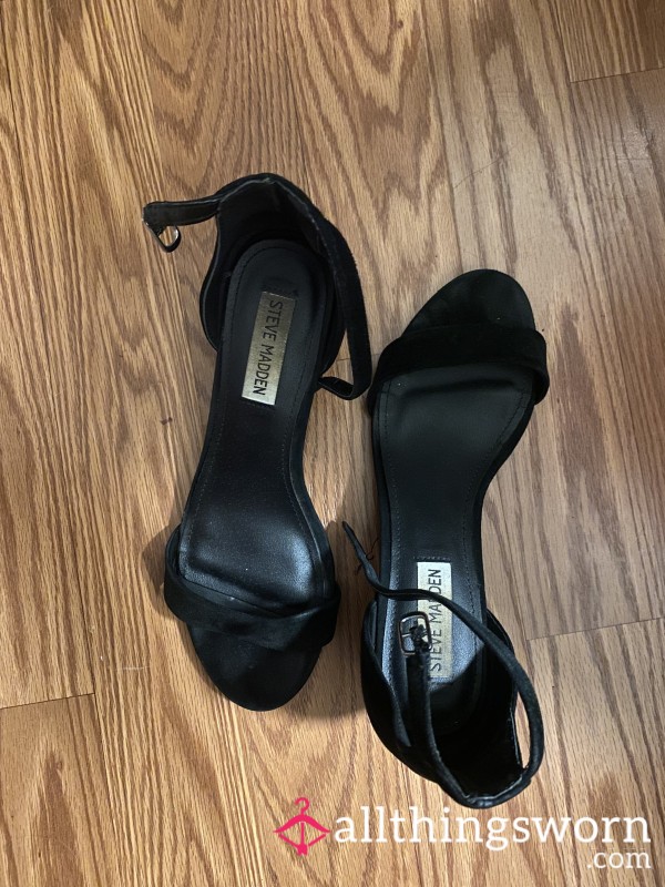 Black 2.5 Inch Steve Madden Sandal Heel