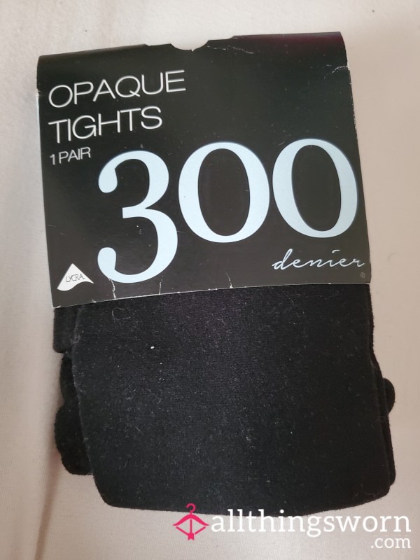 Black 300 Denier Opaque Tights - Tell Me How You Want Them Worn!