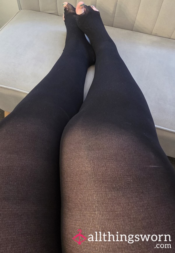 Black 80d Well Worn Tights Worn At Work All Day