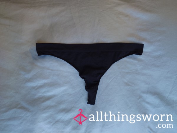 Black Active Wear Thong