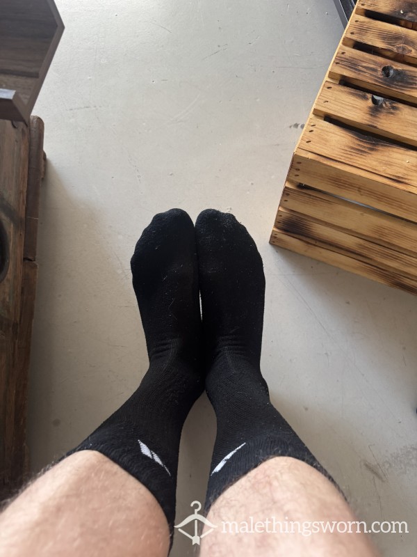 Black Adidas And Nike Crew Socks