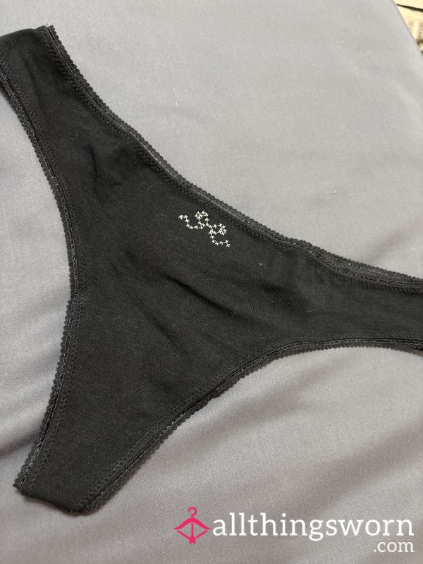 Black Aerie With Bow Thong