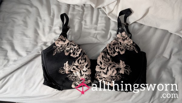 Black And Baby Pink Lace Ann Summers Bra