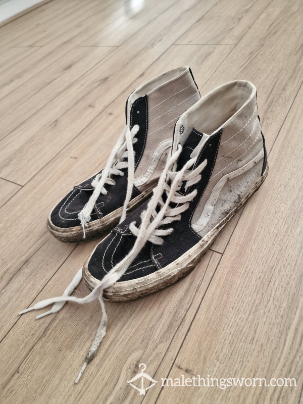 Black And Beige High Top Vans