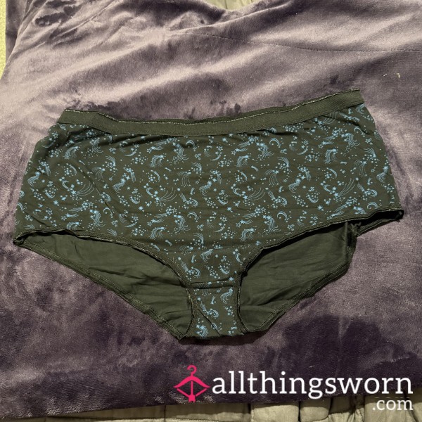 Black And Blue Celestial Cotton Knickers