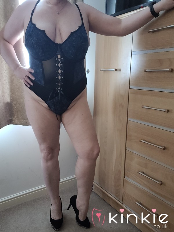 Black And Blue Lace Bodysuit