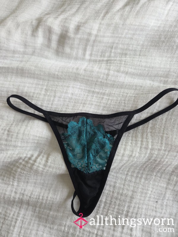 Black And Blue Tiny Thong 🖤