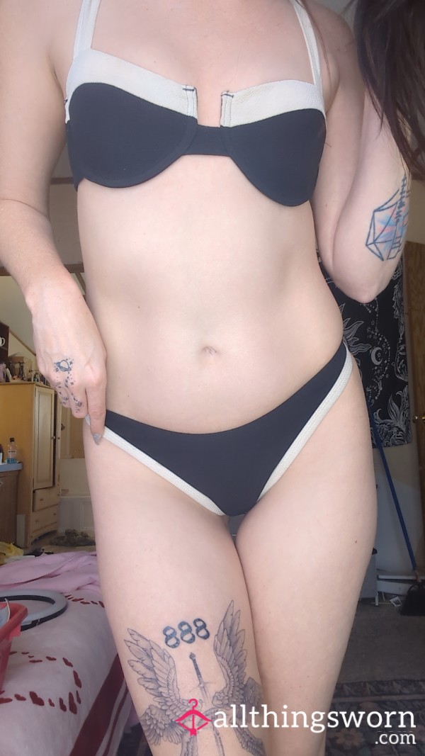 ☀️ Black And Cream Bikini