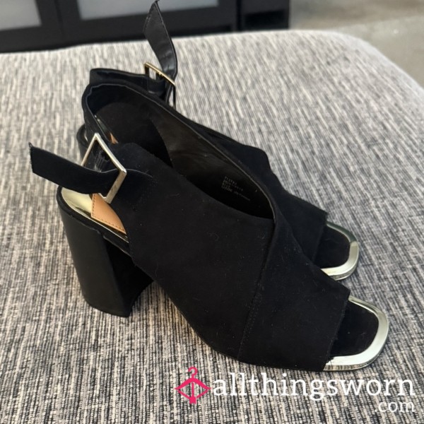 Black And Gold Heels- River Island
