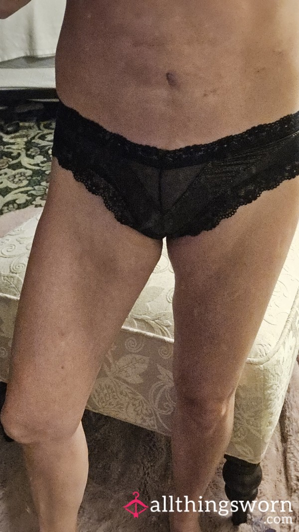 Black And Gold Lace Cheeky Panties