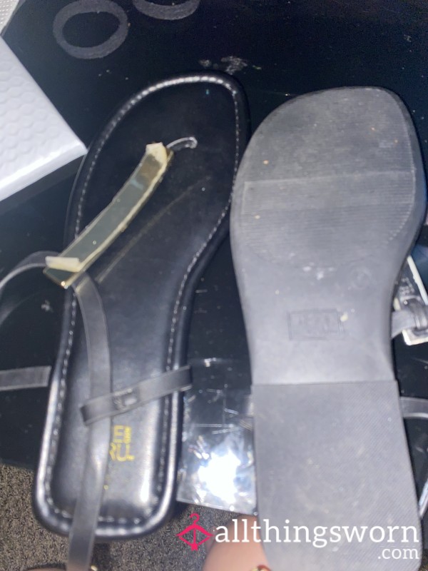 Black And Gold Sandals