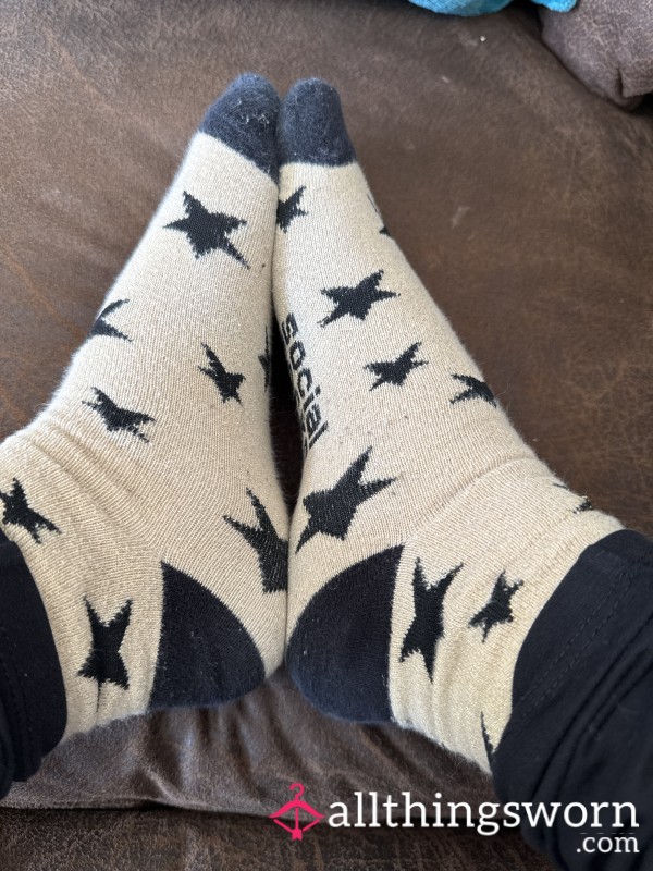 Black And Gold Social Star Socks