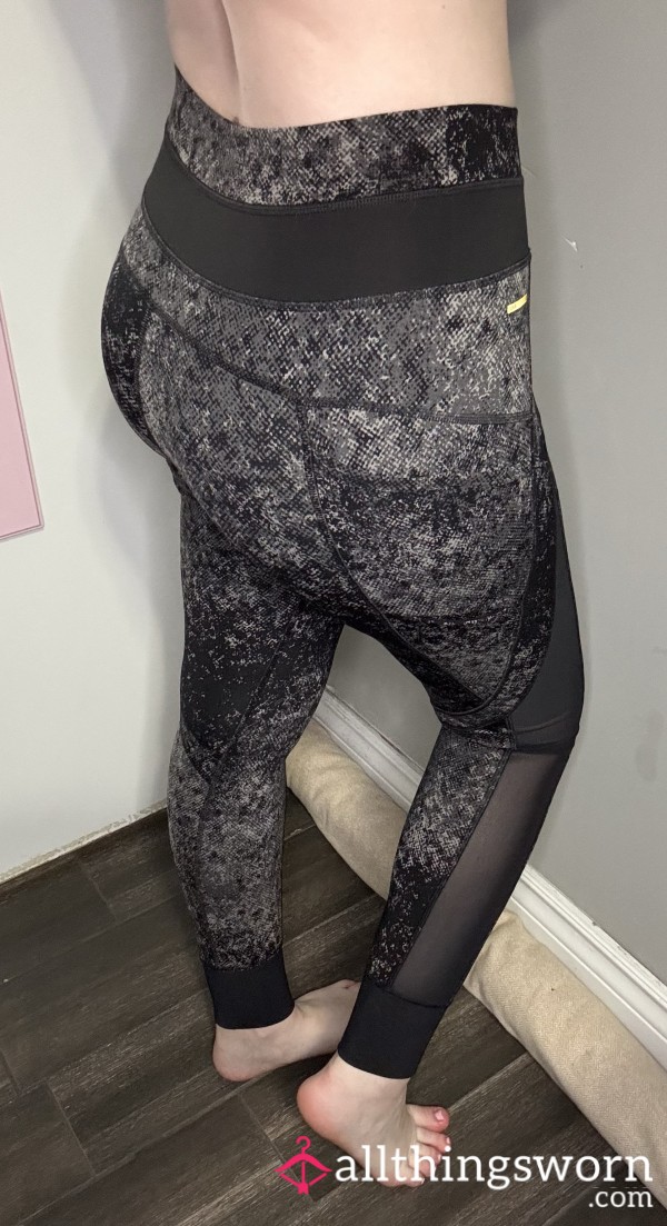 Black And Grey Camouflage Gym Pants