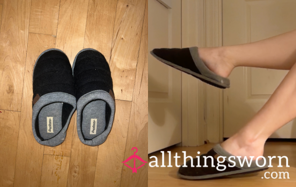 Black And Grey Slippers