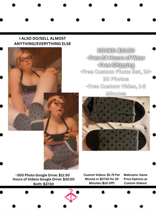 Black And Grey Socks With Black Polka Dots