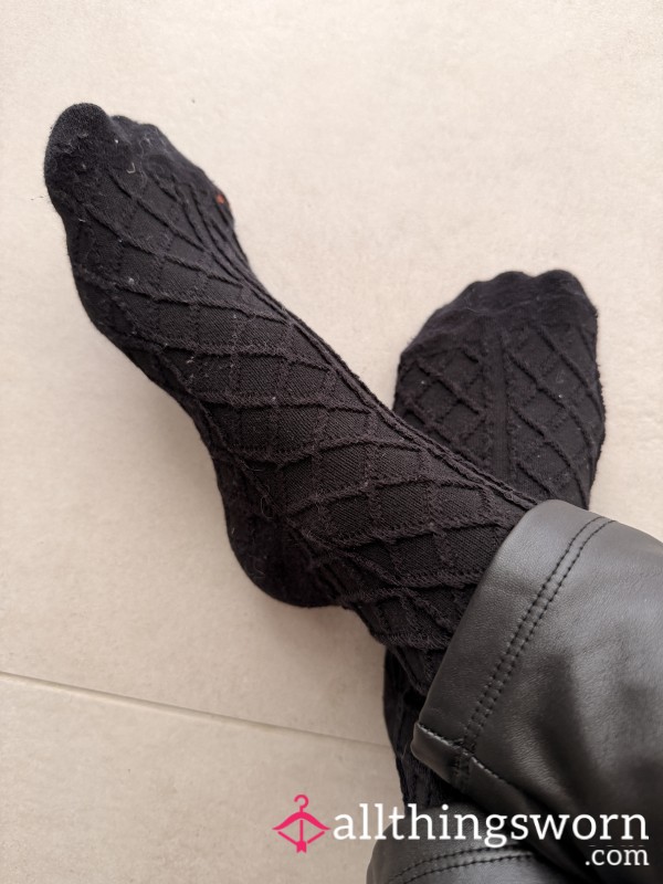 Black And Long Socks