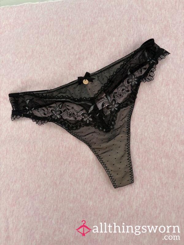 Black And Nude Lacey Boux Avenue Thong