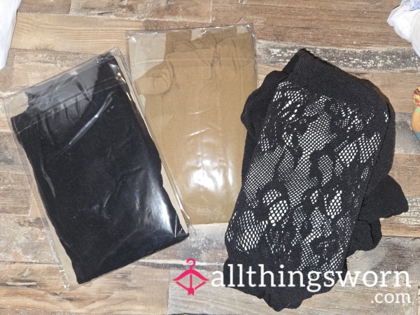 Black And  Nude Sheer. Fishnets For Wear