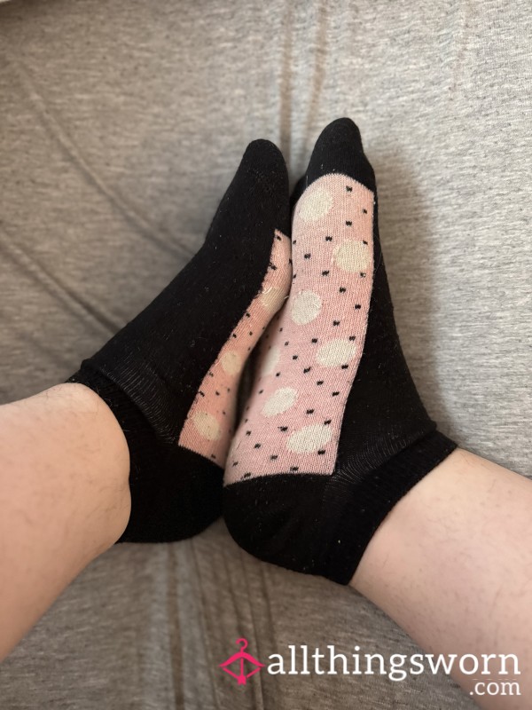 Black And Pink Ankle Socks