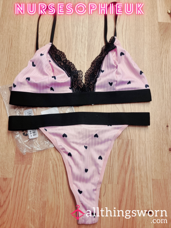 Black And Pink Lingerie Set