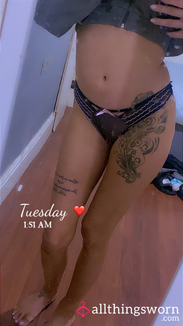 Black And Pink Thongs