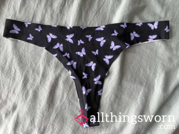 Black And Purple Bu*terflies 🦋 Thong