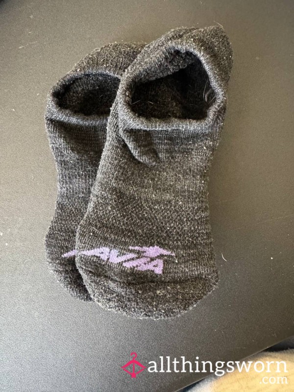 Black And Purple Cotton Ankle Socks