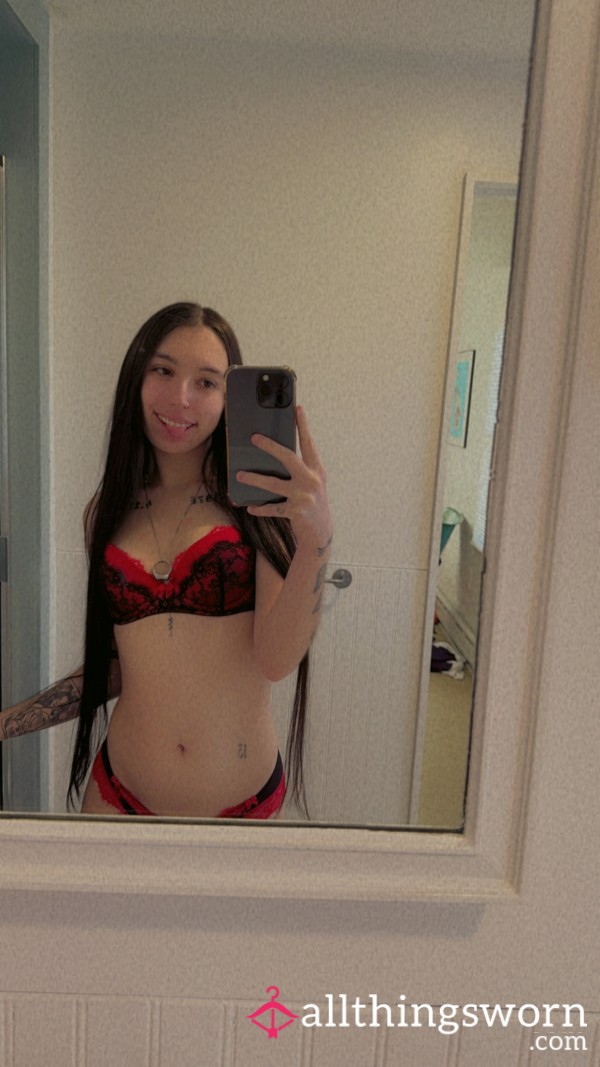 Black And Red Bra And Panties