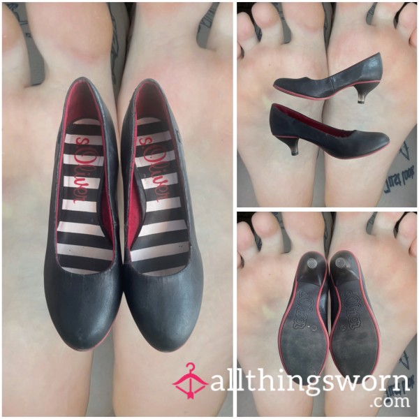 ꕤ BLACK AND RED CLa**Y HEELS ꕤ