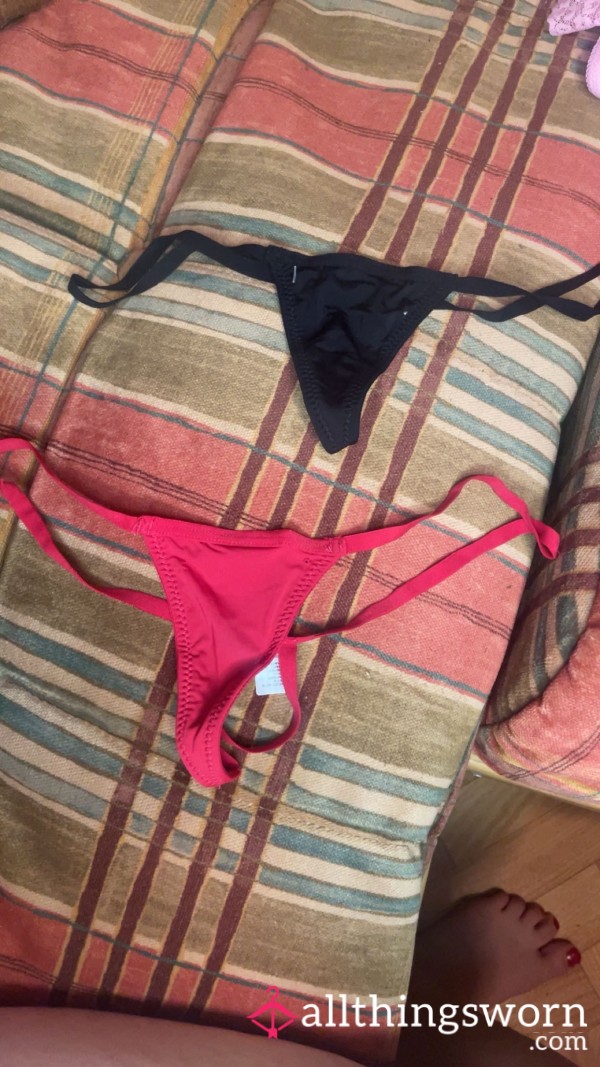 Black And Red G - String Thongs