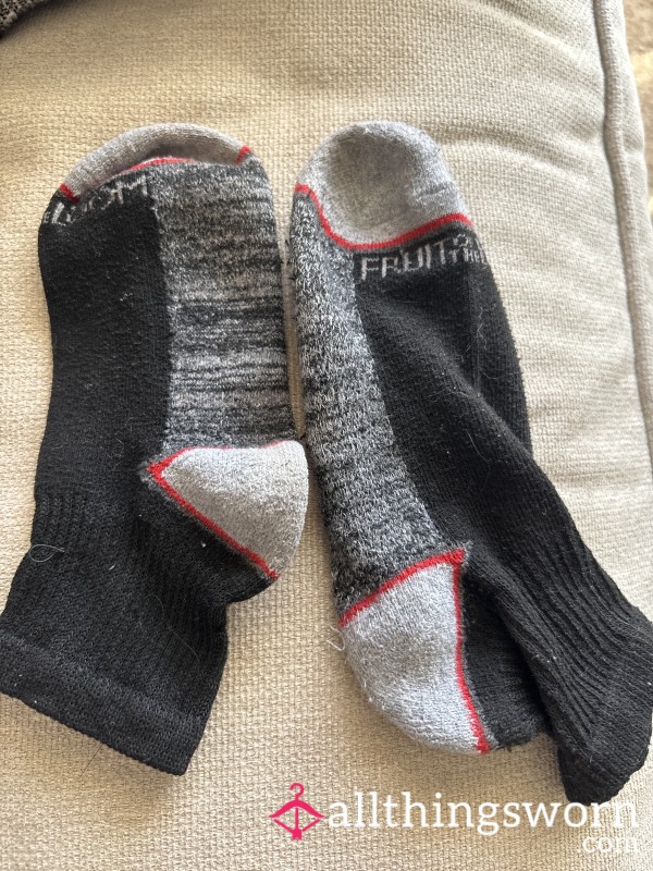 Black And Red Gym Ankle Socks