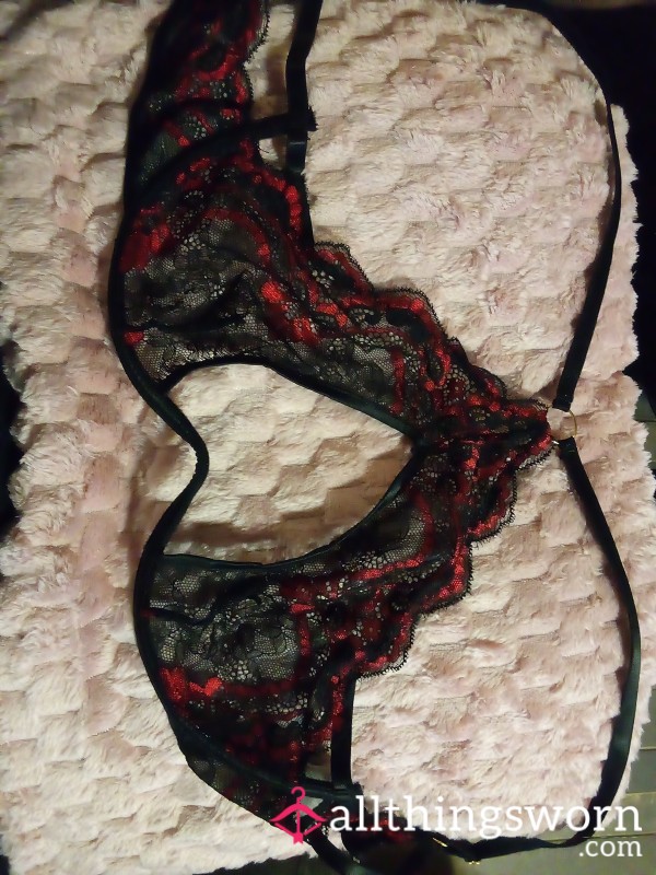 Black And Red Lace Lingerie Top.🥵 Worn On Countless S**y Adventures🤤